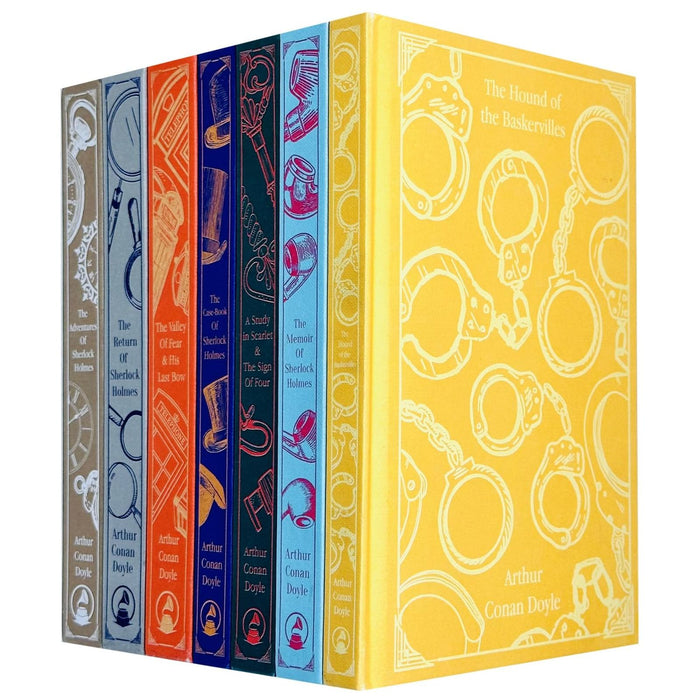 Sherlock Holmes Complete 7 Books Hardback Collection Set (Adventures, Valley of Fear and His Last Bow, Return, Study in Scarlet and The Sign Sign of Four,Hound of the Baskervilles,Case-Book and Memoir) - The Book Bundle