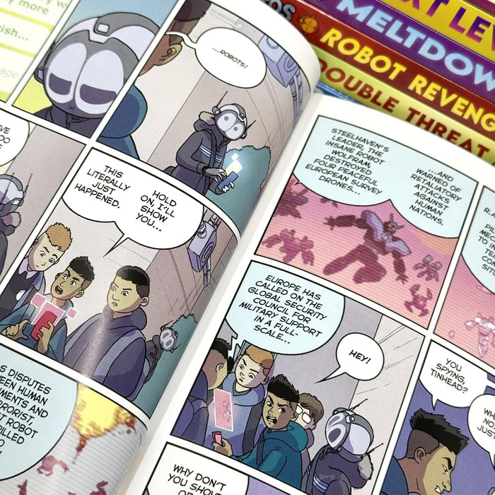 Mega Robo Bros Series Volume 1-8 Books Collection Set By Neil Cameron(Final form, Meltdown, Power Up, Double Threat, Carnival Crisis, Next Level, Robot Revenge & Nemesis) - The Book Bundle