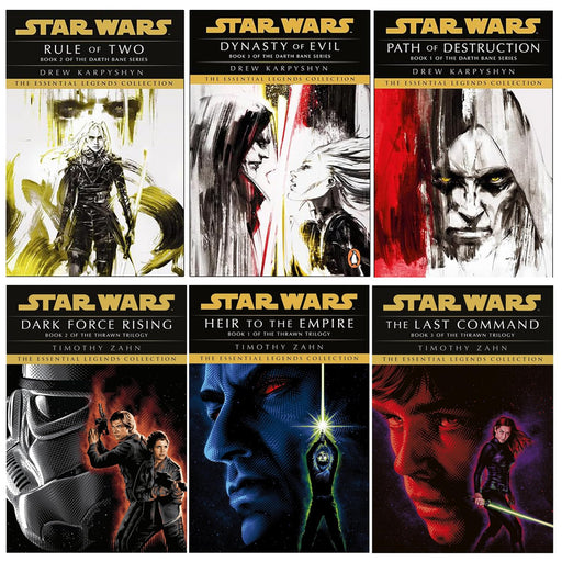 Star Wars: Essential Legends Collection Darth Bane and Thrawn 6 Books Set By Drew Karpyshyn and Timothy Zahn (Heir to the Empire, Dark Force Rising, The Last Command, Path of Destruction and MORE!) - The Book Bundle