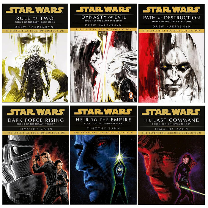 Star Wars: Essential Legends Collection Darth Bane and Thrawn 6 Books Set By Drew Karpyshyn and Timothy Zahn (Heir to the Empire, Dark Force Rising, The Last Command, Path of Destruction and MORE!) - The Book Bundle