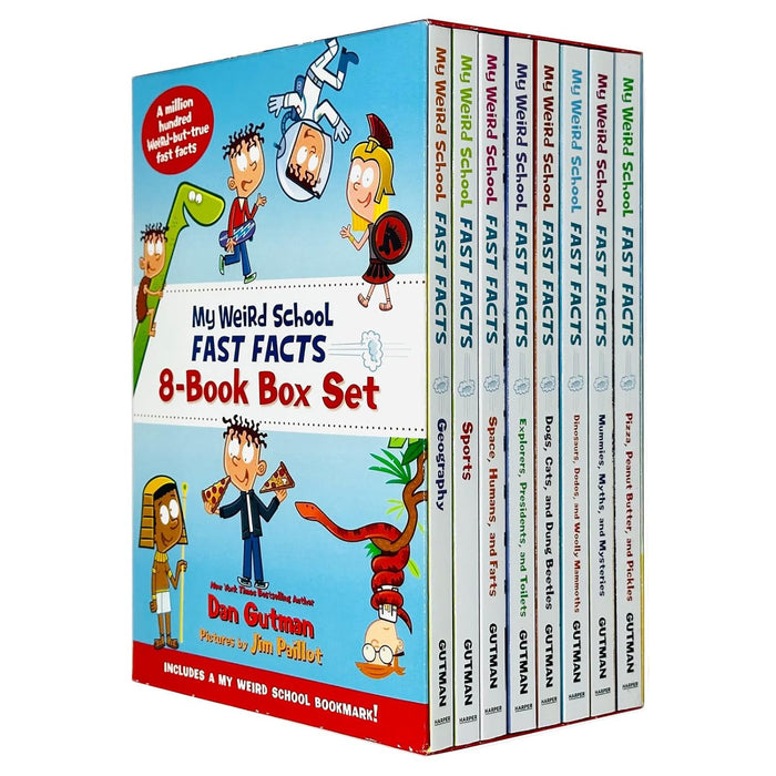 My Weird School Fast Facts 8 Book Box Set (Geography, Sports, Space Humans and Farts, Explorers Presidents and Toilets, Dogs Cats and Dung Beetles, Dinosaurs Dodos and Woolly Mammoths & More) - The Book Bundle