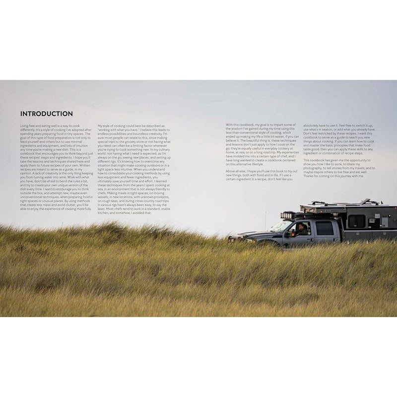 DK book cover titled "Live Free, Eat Well" by Adam Glick, featuring outdoor culinary scenes and modern nomad lifestyle imagery.