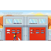 Peep inside a fire engine with this Usborne Publishing board book for curious kids aged 0-2 by Lara Bryan showing colorful fire truck pages.