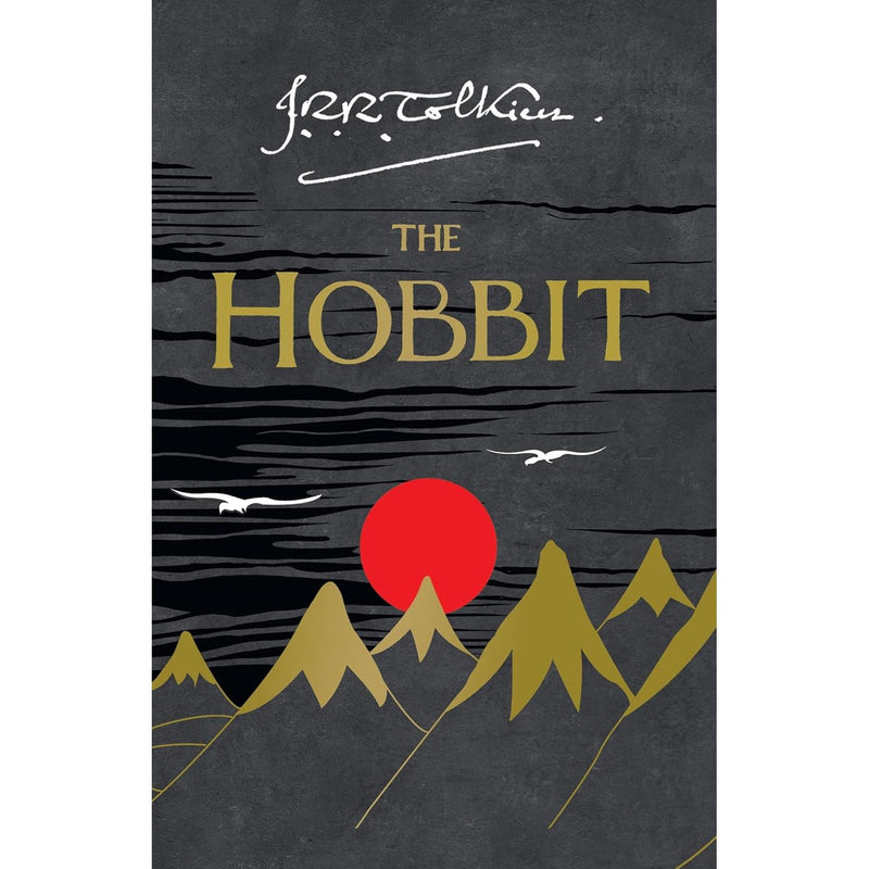Illustrated edition of The Hobbit by J. R. R. Tolkien, paperback with nine illustrations and two maps, published by HarperCollins.