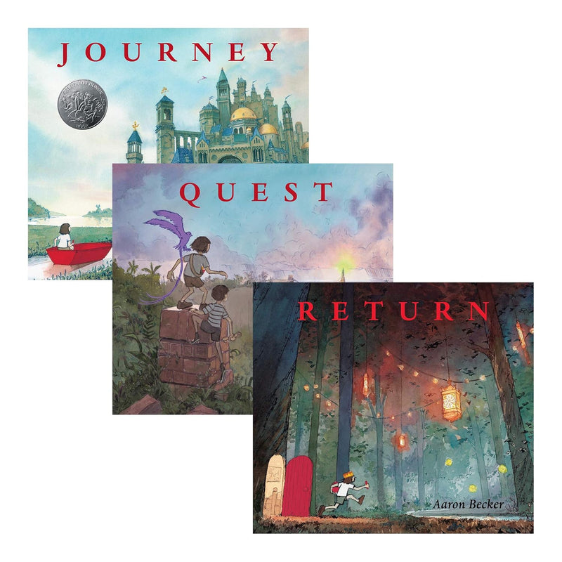 Wordless Trilogy book collection by Aaron Becker, three paperback fiction books with illustrated covers, published by Walker Books Ltd.