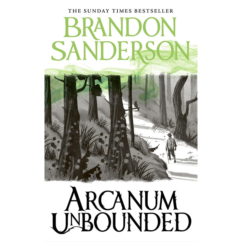 Hardcover copy of Arcanum Unbounded: The Cosmere Collection by Brandon Sanderson, published by Gollancz, featuring colorful cover art.