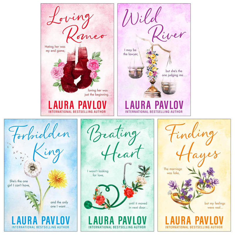 Magnolia Falls Series by Laura Pavlov 5 Books Collection Set (Loving Romeo, Wild River, Forbidden King, Beating Heart and Finding Hayes) - The Book Bundle