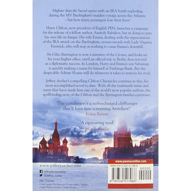 Paperback of Mightier Than the Sword by Jeffrey Archer, part of The Clifton Chronicles series, published by Pan Books.