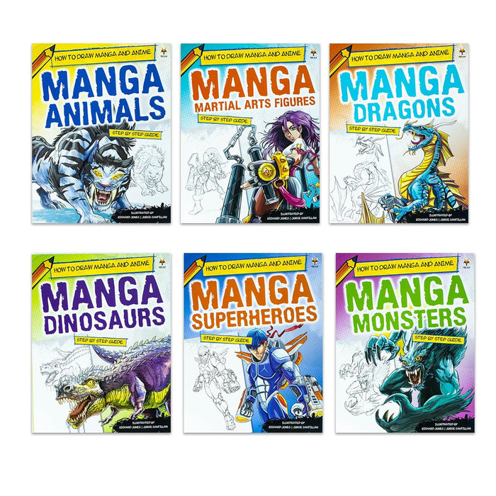 Step By Step Guide How To Draw Manga and Anime For Beginners 6 Books Set Collection - The Book Bundle