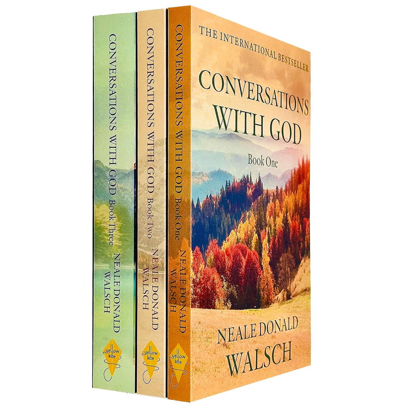 Three paperback books from the Conversations With God 3 Books Collection by Neale Donald Walsch, non-fiction spiritual series.