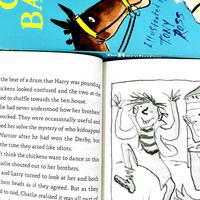 Clare Balding Charlie Bass Collection 3 Books set by Puffin Ltd featuring The Racehorse Who Wouldn't Gallop with colorful cover art.