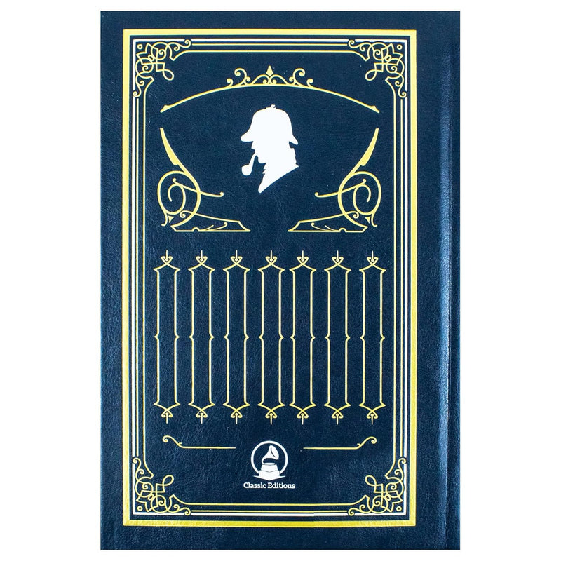 Deluxe leather-bound edition of Sherlock Holmes classics including A Study In Scarlet, The Sign Of Four, and The Adventures of Sherlock Holmes.