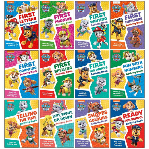 Paw Patrol Get set for school Activity 12 Books Collection Set - The Book Bundle