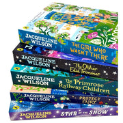Jacqueline Wilson Puffin Ltd book set featuring five children's books including The Primrose Railway Children and Star of the Show