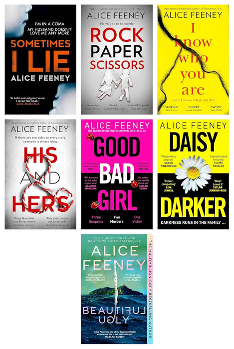 Alice Feeney Thrillers 7 Books Collection Set (Daisy Darker, Good Bad Girl, Sometimes I Lie, I Know Who You Are)