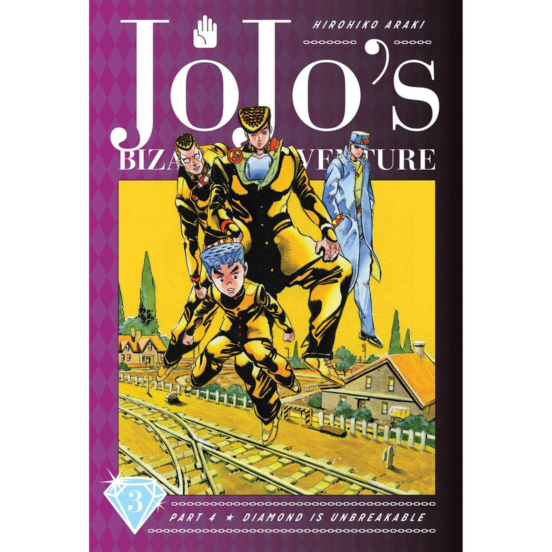 Cover of JoJo's Bizarre Adventure Part 4 Volume 3 manga by Hirohiko Araki, published by VIZ Media, featuring vibrant character artwork.