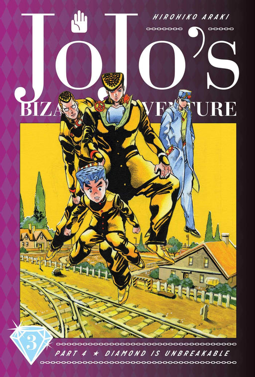 Cover of JoJo's Bizarre Adventure Part 4 Volume 3 manga by Hirohiko Araki, published by VIZ Media, featuring vibrant character artwork.