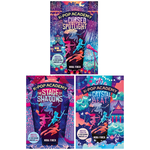 Set of three K-Pop Academy Series books by Mina Finch, young adult paperbacks, featuring colorful cover art.