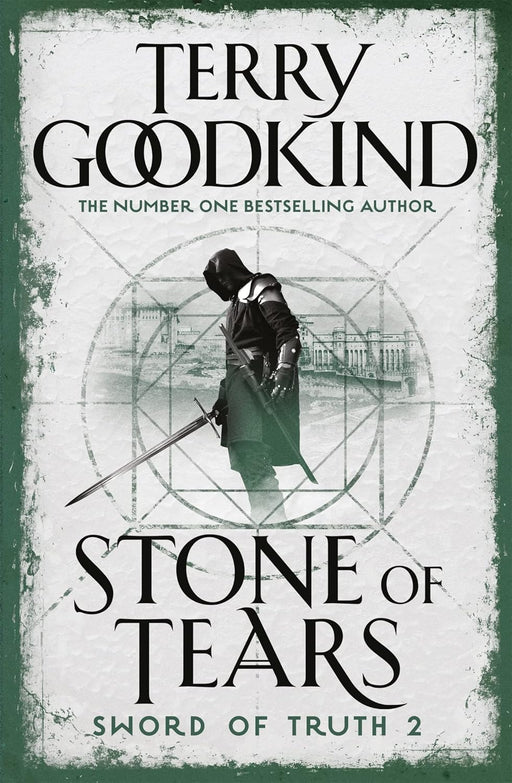 Paperback copy of "Stone of Tears," second book in The Sword of Truth series by Terry Goodkind, published by Gollancz.