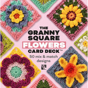 Claire Montgomerie Granny Square Flowers card deck featuring 50 crochet mix-and-match designs for crochet crafters.