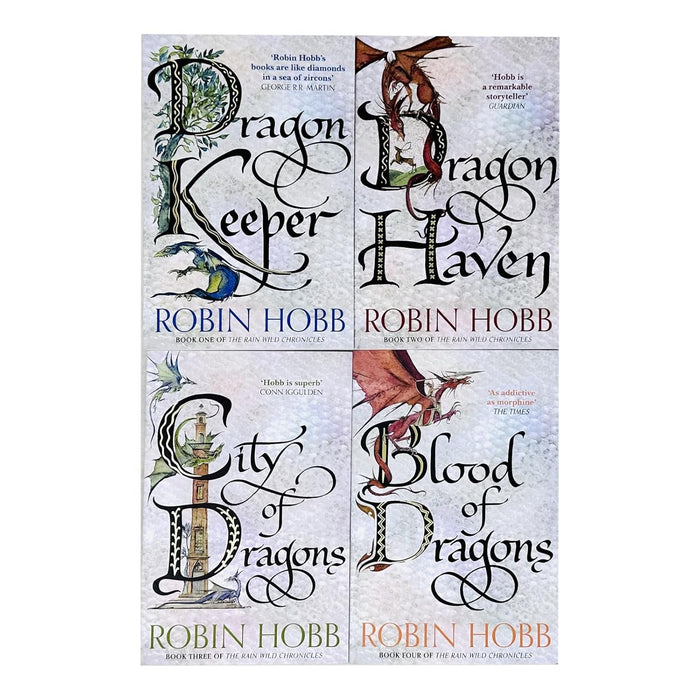 The Rain Wilds Chronicles 1-4 Books Collection Set By Robin Hobb (Dragon Keeper, Blood of Dragons, Dragon Haven and City of Dragons) - The Book Bundle