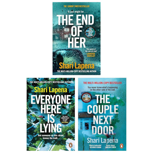 Shari Lapena 3 Books Collection Set (The Couple Next Door, The End of Her and Everyone Here is Lying) - The Book Bundle