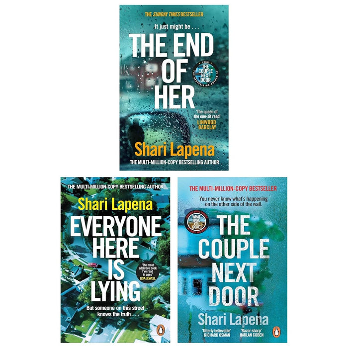 Shari Lapena 3 Books Collection Set (The Couple Next Door, The End of Her and Everyone Here is Lying) - The Book Bundle