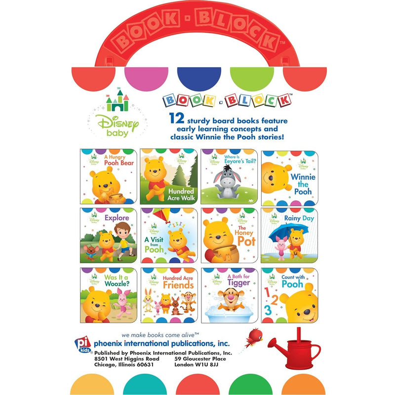 Disney Baby - Winnie the Pooh - My First Library Board Book Block 12-Book Set - Pi Kids