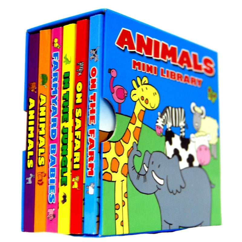 Set of six Axel Scheffler farm, safari, jungle, and baby animal board books for ages 0-2 from Campbell Books collection.