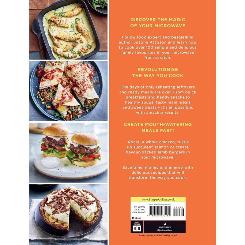 High-quality image of a cookbook titled "PING!" by Justine Pattison featuring colorful recipe pages and culinary tips.