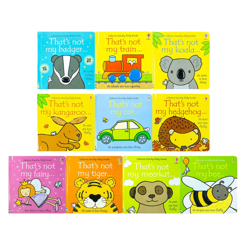 Usborne Touchy Feely That's Not My 10 Books Collection Series 5 and 6 By Fiona Watt and Rachel Wells(Bee, Fairy, Hedgehog, Meerkat, Tiger,Train, Koala, Kangaroo, Car, Badger) - The Book Bundle