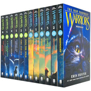 Set of 12 Erin Hunter Warrior Cats books, including volumes 1-12 from The Prophecies Begin and The New Prophecy series.