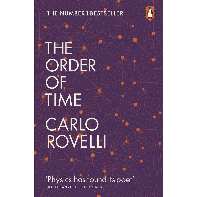 Cover image of "The Order of Time" by Carlo Rovelli and Erica Segre, published by Penguin, featuring a cosmic-themed design.