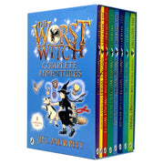 Eight-book collection of The Worst Witch series by Jill Murphy, Puffin edition, featuring colorful book covers in the box set.