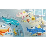 Peep Inside How a Plane Works board book by Lara Bryan, showing colorful airplane illustrations for children's non-fiction reading.