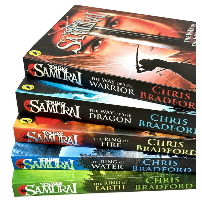 Young Samurai Series 5 Books Collection Set By Chris Bradford (The Ring of Earth, The Ring of Water, The Ring of Fire, The Way of the Dragon & The Way of the Warrior) - The Book Bundle