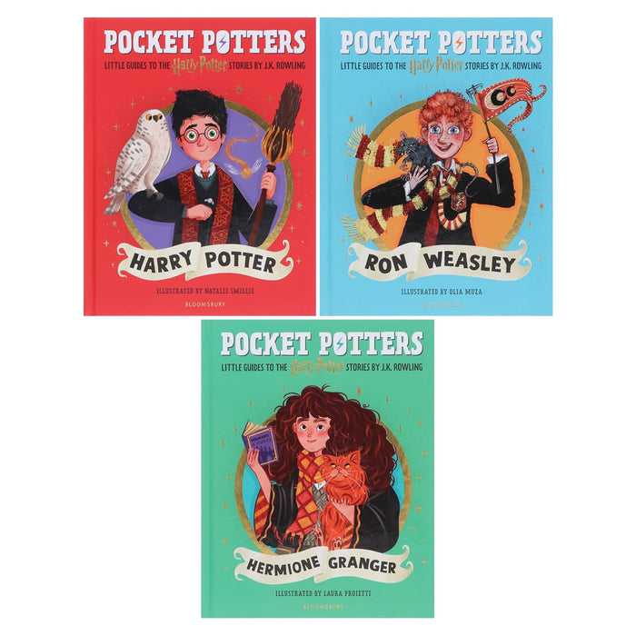 Harry Potter: Pocket Potters by J.K. Rowling Illustrated 3 Books Collection Set (Harry Potter, Ron Weasley & Hermione Granger) - The Book Bundle