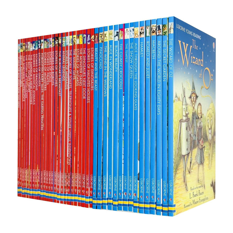 The Usborne Reading 40 Books Collection Set Romeo And Juliet, Hamlet, Macbeth, The Snow Queen, Stories Of Haunted Houses - The Book Bundle