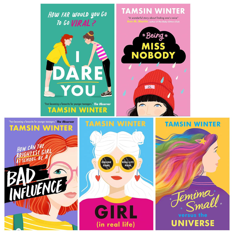 Tamsin Winter Collection 5 Books Set (I Dare You, Bad Influence, Girl (In Real Life), Jemima Small Versus the Universe & Being Miss Nobody)
