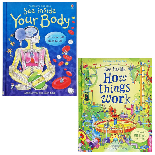 An Usborne Flap Book See Inside Series 2 Books Set (See Inside Your Body, See Inside How Things Work) - The Book Bundle