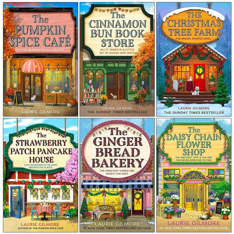 Dream Harbor Series 6-book collection by Laurie Gilmore, fiction paperbacks, featuring colorful covers and detailed spine design.