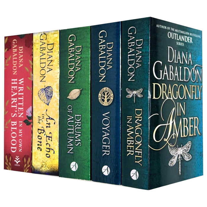 Outlander Series 5 Books Collection Set By Diana Gabaldon (Drums Of Autumn, Voyager, Written in My Own Heart's Blood, An Echo in the Bone & Dragonfly In Amber)