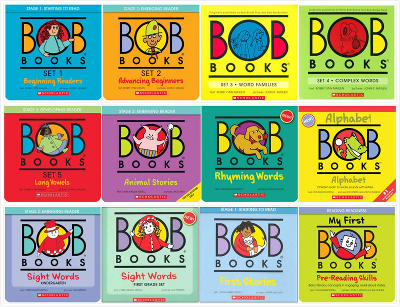 Bob Books Complete Sets Collection (12 Sets) - Set 1–5, Alphabet, Sight Words Kindergarten - Fiction - Paperback