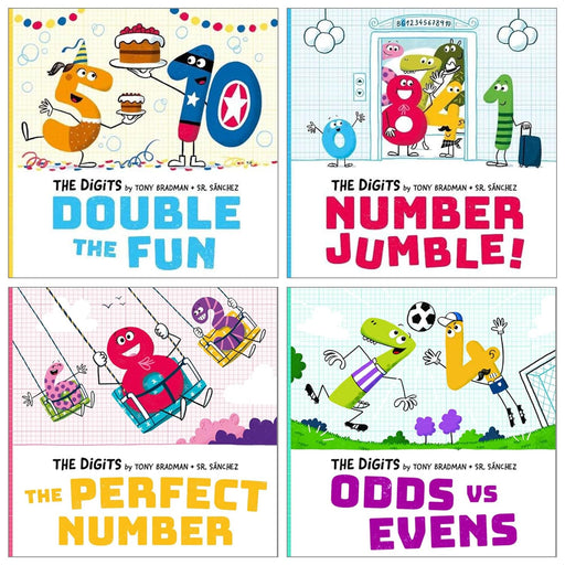 The Digits Series 4 Books Collection Set (Double the Fun, Number Jumble, Odds Vs Evens & The Perfect Number) - The Book Bundle