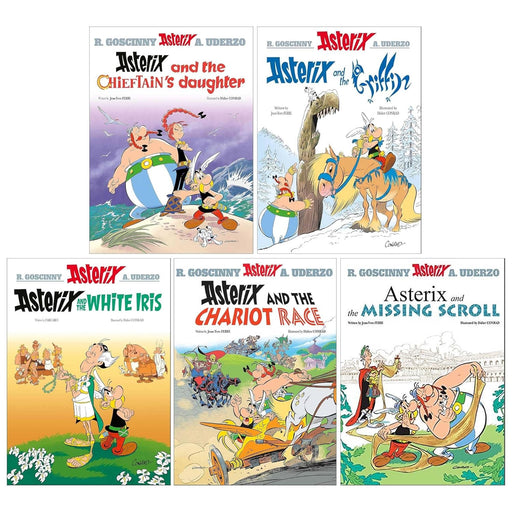 Asterix Series 8 by Jean Yves Ferri & Fabcaro 5 Books Collection Set (Book 36-40) sterix and Missing Scroll, Asterix and Chariot Race - The Book Bundle