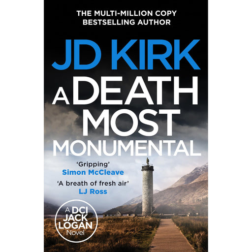 Hardcover of "A Death Most Monumental" from DCI Logan Crime Thrillers 8th book by Canelo Crime, featuring dark, suspenseful cover art.