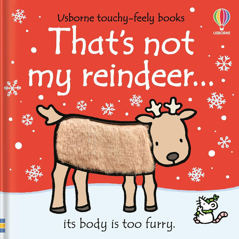 Cover image of "That's not my reindeer..." by Fiona Watt, a children's Christmas and winter-themed tactile book for babies and toddlers.