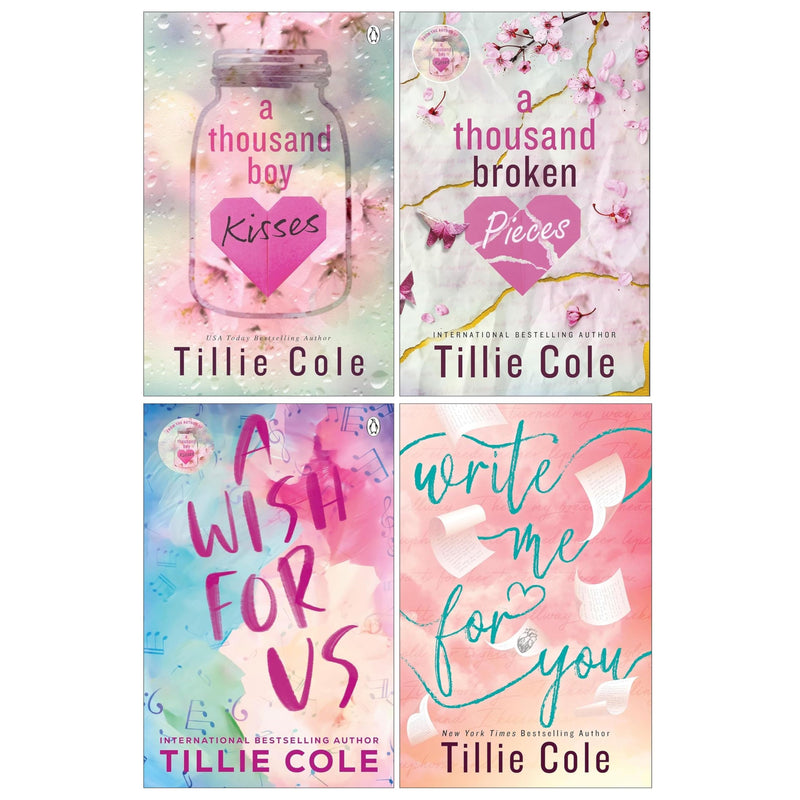 Tillie Cole 4 Books Collection Set (A Thousand Boy Kisses, A Thousand Broken Pieces, A Wish For Us and Write Me For You) - The Book Bundle