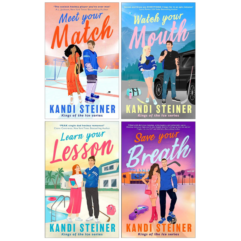 Kings of the Ice Series by Kandi Steiner 4 Books Collection Set (Meet Your Match, Watch Your Mouth, Learn Your Lesson and Save Your Breath) - The Book Bundle