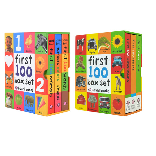 First 100 series 6 Books Children Collection Box Set (First 100 Animals, First 100 Words, Numbers Colors Shapes, First Farm Words, First 100 Trucks and First 100 Dinosaurs) - The Book Bundle